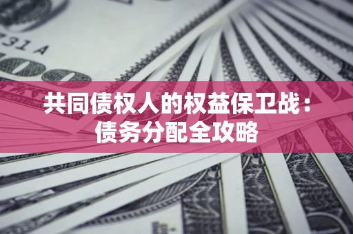 武汉共同债权人的权益保卫战：债务分配全攻略