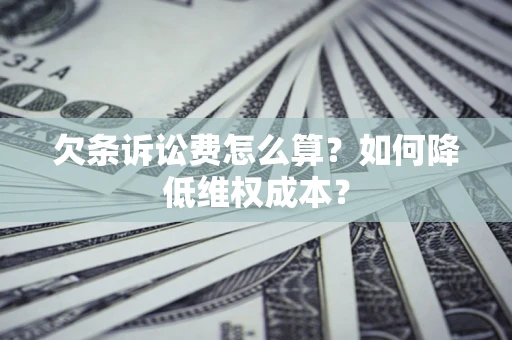 武汉欠条诉讼费怎么算？如何降低维权成本？