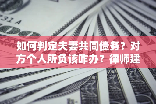 武汉如何判定夫妻共同债务？对方个人所负该咋办？律师建议